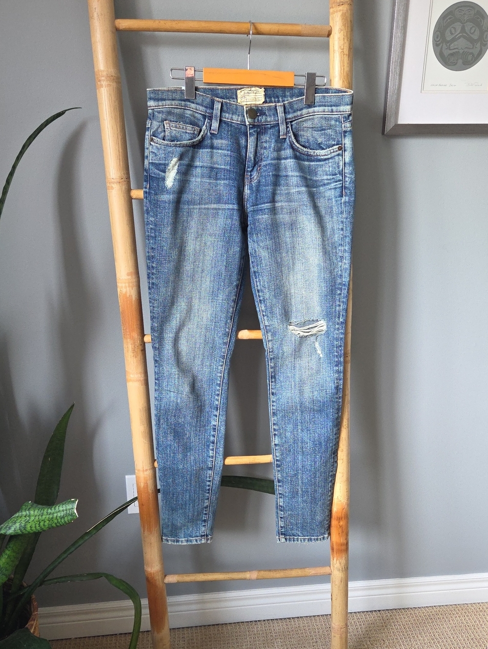 Current/Elliott Distressed Boyfriend Fit Jeans